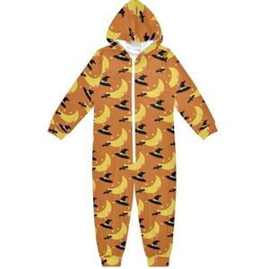 LI ZHI XIN Kinderpyjama uit één stuk met capuchon voor jongens en meisjes, jumpsuits voor kinderen, onesie, slaappak, alles-in-één pyjama, winter, warme huisjumpsuit, 5-14 jaar, Halloween, tovenaar