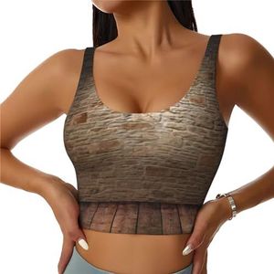 Lights Hit The Brick Wall Print Casual Wear Vrouwen Sport Vest Yoga Vest Workout Vest Voor Vrouwen Lichtgewicht Trendy, Zwart, S