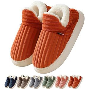 Sunmoine Cloud Slippers, Pillow Warm Fuzzy House Slippers, Unisex Winter Cozy Fashion Soft Slip-On Plush Slippers Casual Home Shoes (40-41,Orange)