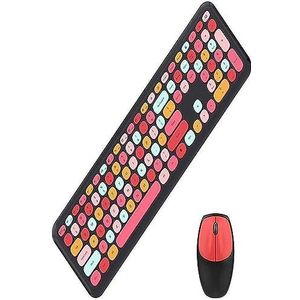 MUMUSO - 2.4G Draadloos Toetsenbord en Muis Set - Zwart - Gemengde Kleur