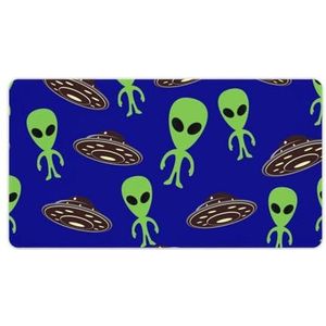 Groene UFO Aliens Mode Bureau Muismat Antislip Gaming Muismat Accessoires Decor 40X75cm