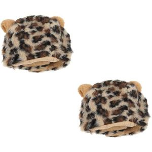 FOMIYES 2 Stuks puppy pluche muts hond cosplay hoed tiara doppen slijtvaste puppymuts decoratieve hondenhoed huishouden hoofddeksel feesthoed Accessoires versieren polyester