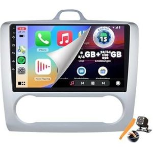 YLOXFW Auto Stereo Android 15.0 Radio Sat Nav voor Focus Mk2/Mk3 2004-2011 GPS Navi 9'' Cartablet Multimedia Video Player FM BT Ontvanger met Carplay 4G 5G WiFi DSP SWC,Zilver,Y500S