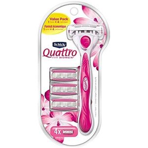 Schick Quattro voor vrouwen Value Pack met 1 scheermes en 4 Razor Blade Vullingen
