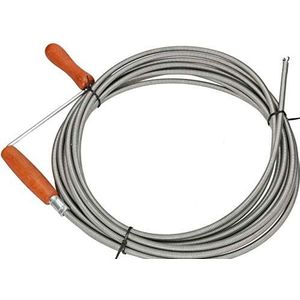 KOTARBAU - Reinigingsas - Ø 9 mm - 20 meter - Verenstaaldraad - Verzinkt - Flexibel - Houten Handvat