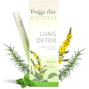 PUFFIAIR Lung Detox Aroma Diffuser | Natuurlijke Mullein Leaf Aromatherapie Ondersteuning | Longgezondheid & Detox | Nicotinevrije longreiniger | Ondersteuning voor ademhalings- en immuunsysteem |