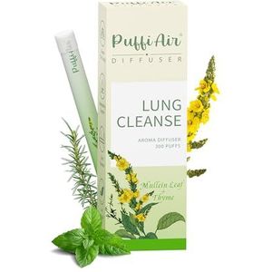 PUFFIAIR Lung Detox Aroma Diffuser | Natuurlijke Mullein Leaf Aromatherapie Ondersteuning | Longgezondheid & Detox | Nicotinevrije longreiniger | Ondersteuning voor ademhalings- en immuunsysteem |