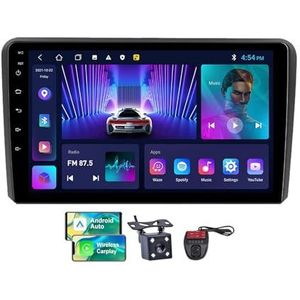Android 13 Autoradio 9 Duim Touch Display Voor Audi A3 2 8P 2003-2013 Met Draadloze Carplay Android Auto/GPS/4G WiFi/FM RDS DAB+/Buletooth 5.0/Bediening op het stuur + Camera en DVR(NF-2)