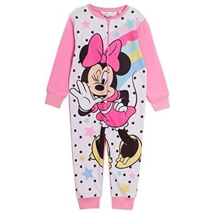 Disney Minnie Mouse Onesie voor Meisjes Pyjama All in One Kids Fleece Pjs Rits Loungewear Kindernachtkleding, roze, 2-3 jaar