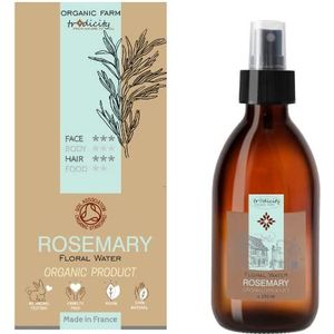 Biologisch Rozemarijn Bloemenwater 250ml | Hydrosol Vette huid | Gezichtstonic, spray tegen haaruitval | Adstringerende, zuiverende kussenmist, 250 ml