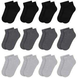 Libella 2116VA Sneakersokken voor kinderen, kleurrijk, 12 stuks, 12-delige 2864-zwart/grijs, 23/26 EU