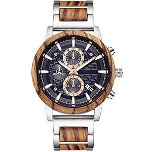 Mannen Business Horloge Metalen Chronograaf Polshorloge Quartz Staal Dial Polshorloge Fashion Casual Watch Geschenken (Color : A)