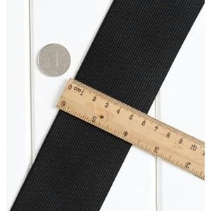 5 meter platte elastische band rubberen band voor het naaien van kleding broek accessoires stretch riem kledingstuk doe-het-naaien stof breedte 15-60 mm-zwart 60 mm-5