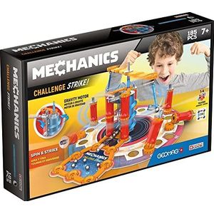 GEOMAG - MECHANICS Challenge Strike - 185 Stukken - Magnetische Constructiespeelbaan voor Kinderen vanaf 7 Jaar - Bouw je Eigen Spel 1 tot 4 Spelers - Gemaakt in Zwitserland - Magnetische Bouwstenen