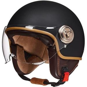 Scooterhelm, Jethelm, Bromfietshelm, Heren en Dames, Jethelm met Zonneklep, DOT/ECE Gecertificeerde Scooterhelm, Motorhelm, Jethelm met Vizier B