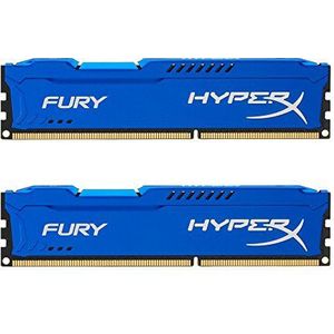 Hyperx HX316C10FK2/8 Fury Blue Werkgeheugen, Ddr3, 8Gb,Kit 2x 4Gb, 1600Mhz, Blauw