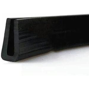 Zwart rubberen U-vormige randafdichtingsstrips Tochtstrip Anti-botsingsbeschermend metalen paneel Glazen rand met klemgroef-plat-2x6x20mm-3 meter