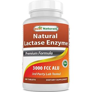 Best Naturals -- Fast Acting Lactase Enzymen -- 3000 Fcc Alu -- 180 tablets