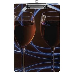 Alcohol Rode Wijn Grappig Klembord met Sterke Metalen Clip A4 Letter Size Acryl Clip Board met Gat om op te hangen
