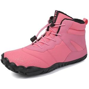 Winter Pluche Blotevoeten Warme Schoenen, Unisex Outdoor Trekking Schoenen Sneeuwlaarzen, Waterdichte Sport Katoenen Schoenen, Antislip Wandelschoenen For Koppels(Pink,41 EU)