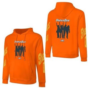 LSMCCOTP Sta-tus Logo Qu-o Katoenen Hoodie Pullover Heren Lange Mouw Sweatshirt Met Zak Voor Mannen Zachte Zwarte Hoody Basic Casual Fans Merch 3XL, Medium Oranje stijl, 4XL