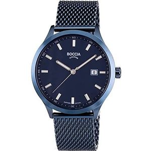 Boccia heren analoog kwarts horloge met roestvrij stalen armband 3614-05