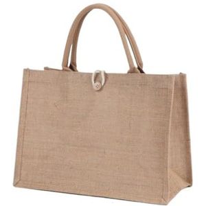 MKLHAVB Tote linnen tassen vrouwen linnen draagtas jute strand handtassen draagbare top handvat boodschappentas grote eenvoudige schoudertas meerdere maten handtas herbruikbare tassen (17 x 27 x 38