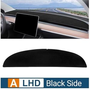 Auto Dashboard-afdekmat Voor Tesla Voor Model Y Voor Model 3 2017-2024 Auto Dashboardhoes Mat Zonnescherm Antislipmat Accessoires Dashboard Light Proof Pad(A Black Side,LHD)