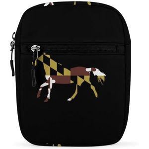 Maryland Vlag Paard Mini Crossbody Tas Unisex Anti-Diefstal Side Schoudertassen Reizen Kleine Messenger Bag