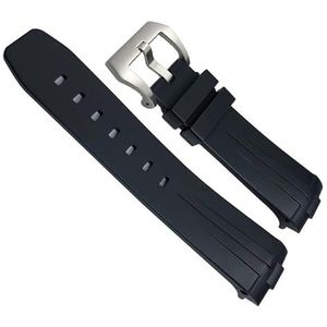 dayeer Gebogen uiteinde rubberen horlogeband geschikt voor Panerai PAM441/1312/00111 sportband met roestvrijstalen vlinder 24 mm (Color : Black Blue 1, Size : 24mm)