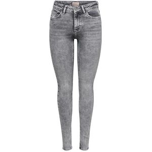 ONLY ONLBLUSH Skinny Jeans voor dames, middelhoge taille, skinny fit jeans, Lichtgrijs denim, L