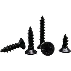 50/100 stuks zwarte stalen mini kruiskop zelftappende schroeven met verzonken kop(30mm,M1)