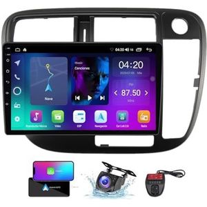 Android 13 systeem 2 Din Autoradio Stereo voor Honda Civic 1998-2000 9 inch touchscreen met GPS Navigatie Carplay Android Auto/Bluetooth 5.0/FM AM RDS Radio/4G WiFi/DSP(B,NF-1)