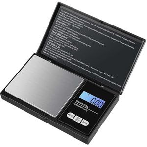 Sieraden Mini roestvrijstalen elektronische weegschaal Digitale zakweegschaal, gouden gramweegschaal draagbare zakweegschaal(0.1-500g)