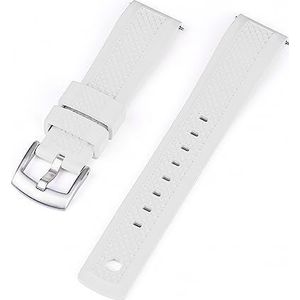 YingYou Nieuwe Fluorrubberen Horlogeband Horlogeband 20 Mm 22 Mm Snelsluiting Compatibel Met Huawei Compatibel Met Samsung Garmin Watch Vervangende Horlogeband(Color:White,Size:20mm)