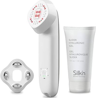 Silk'n Anti-aging apparaat en huidverzorging, Facetite Multiplatform, vermindert fijne lijntjes en rimpels met infraroodtechnologie en rood ledlicht, voor gezicht en hals, draadloos, wit