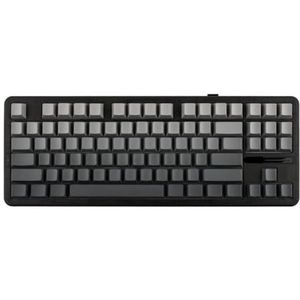 QPSJXN F87 Pro 87 Key-mechanisch mechanisch toetsenbord, draadloos, Bluetooth 5.0, 2,4 g bekabelde afdichtingsmontage, compatibel met Windows (zwart grijs)