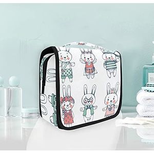 Schattig konijntje party cartoon opknoping opvouwbare toilettas make-up reisorganisator tassen tas voor vrouwen meisjes badkamer