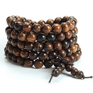 Epoch World 8 mm-108 armband natuurlijke sandelhouten kralen ketting/armband ketting rozenkrans kralen Tibetaanse boeddhistische boeddha mala elastische stenen armband heren dames