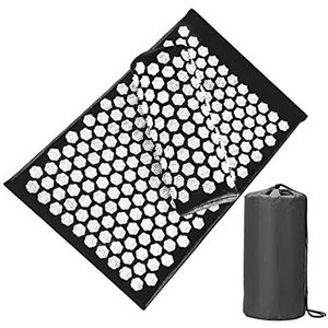 Rugmassager Met Warmte Massage kussen acupressuur mat tas verlichten stress pijn yoga mat kussen drop verzending Shiatsu Massagekussen (Size : Noir)