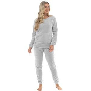 Slumber Hut® Fleece damespyjama Twosie - nieuwigheid zwarte prosecco of grijze weekendgin - loungewear damespyjama met belichaamde slogan - fluwelen zachte flanellen pyjama's - maat UK 8 10 12 14 16