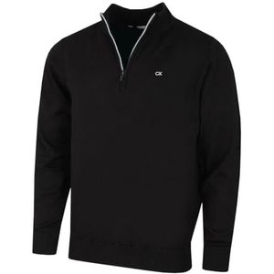 Calvin Klein Heren Campus 1/2 Zip Soft Feeltrui - Zwart/Zilver - L