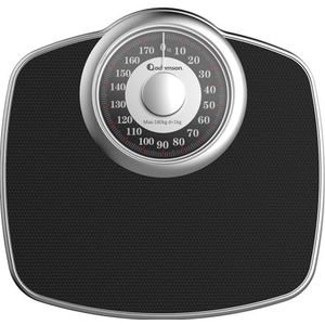 Adamson A25 personenweegschaal voor lichaamsgewicht - tot 180 kg - 5,3” wijzerplaat op 31x30 CM platform - antislip rubberen oppervlak - analoge personenweegschaal - 20 jaar garantie - zilver