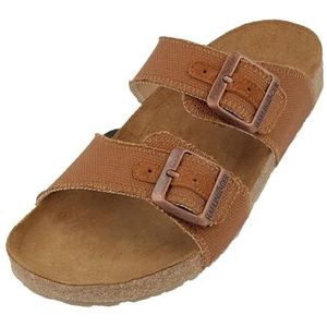 HAFLINGER Bio Andrea leren sandaal, Camel Canvas 4001, 36 EU