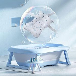 K IKIDO Grote babybadkuip opvouwbaar voor baby's van 0-72 maanden Ergonomische babykuip (blauw)