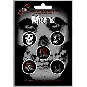 for-collectors-only Misfits Buttons Set Skulls 5 Stuks Buttons Badge Set Anstekers Die My Darling