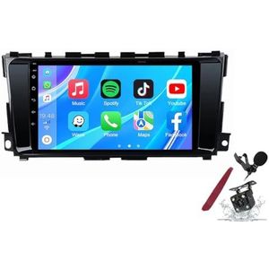 Android 14 Autoradio Sat Navi voor N-issan Altima (2013-2017) 9 Inch Touchscreen Multimedia Speler met Draadloze Carplay GPS Navigatie FM RDS Bluetooth 5G-WiFi SWC DSP,M100s