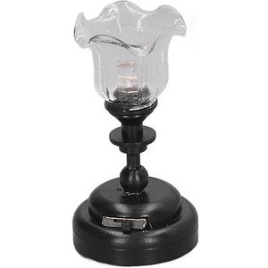 Plafondlamp voor poppenhuis, mooie lampenkap van transparant glas, hoge slijtvastheid, praktisch poppenhuismeubel in schaal 1/12 voor