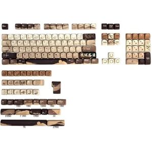 QPSJXN PBT Keycaps in bruine MOA-stijl 140 thermische sublimatie MX mechanische toetsenbordaccessoires (Chinees design)
