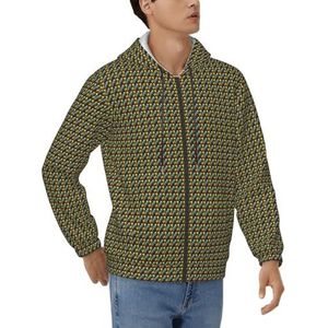 WOmeng Fruit Ananas Print Heren Hoodie Ademend Casual Sportkleding Werk Comfortabel Lange Mouw Sweatshirt, Zwart, M